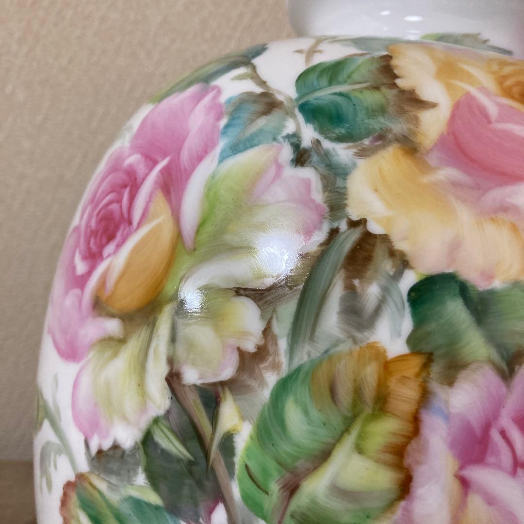 オールドノリタケ　上絵花瓶　ハンドペイント　名古屋絵付け　〈検プレミアノリタケ