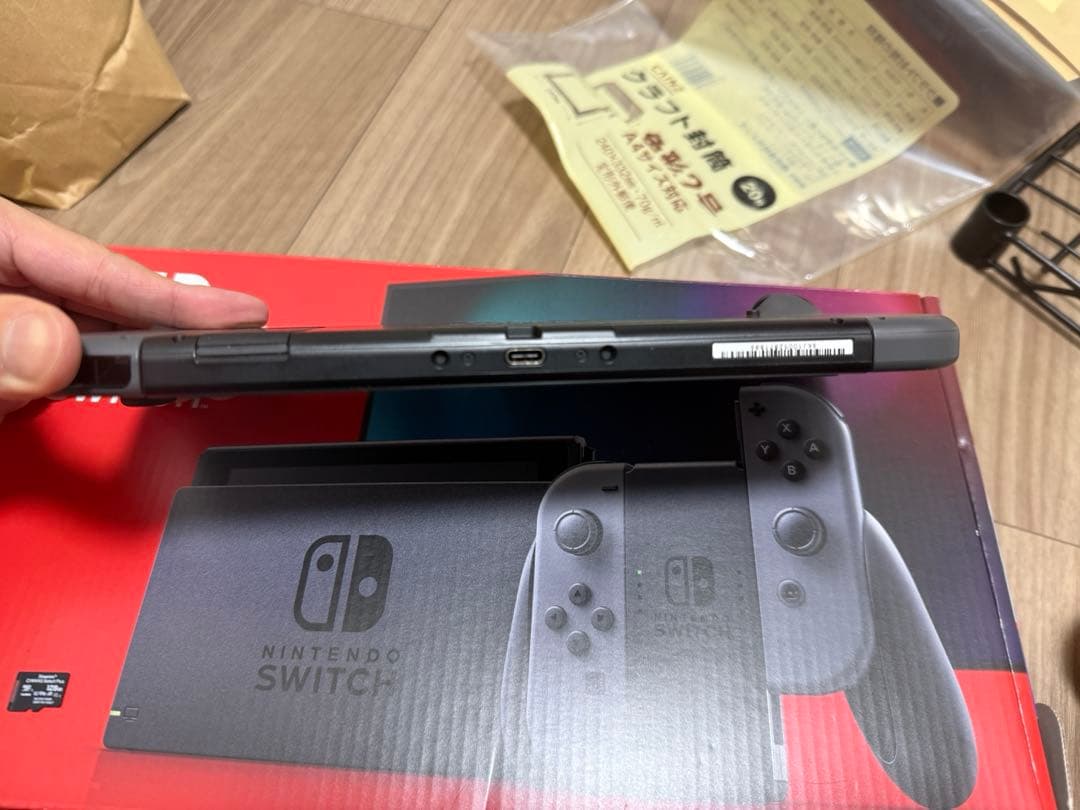 NintendoSwitch 本体 グレー ゲームパッド　microSD128g