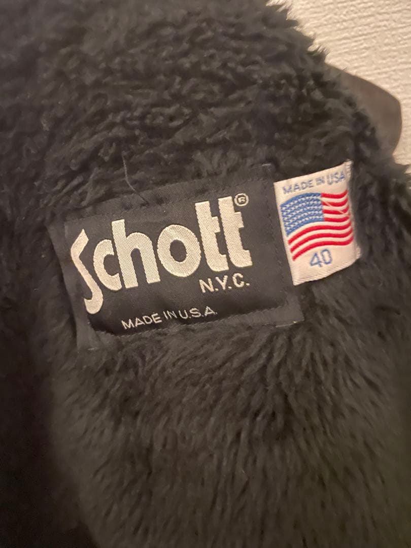 Schott 641 レザージャケット 40 ボアライナー ブラック