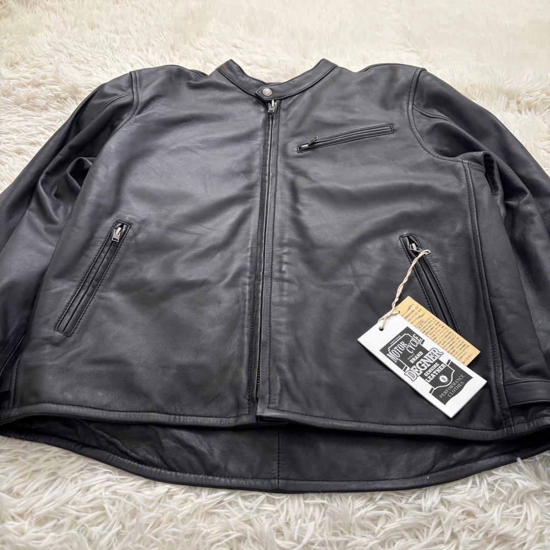 【未使用品】DEGNER デグナー金襴 レザージャケット「雲龍」XL ブラック