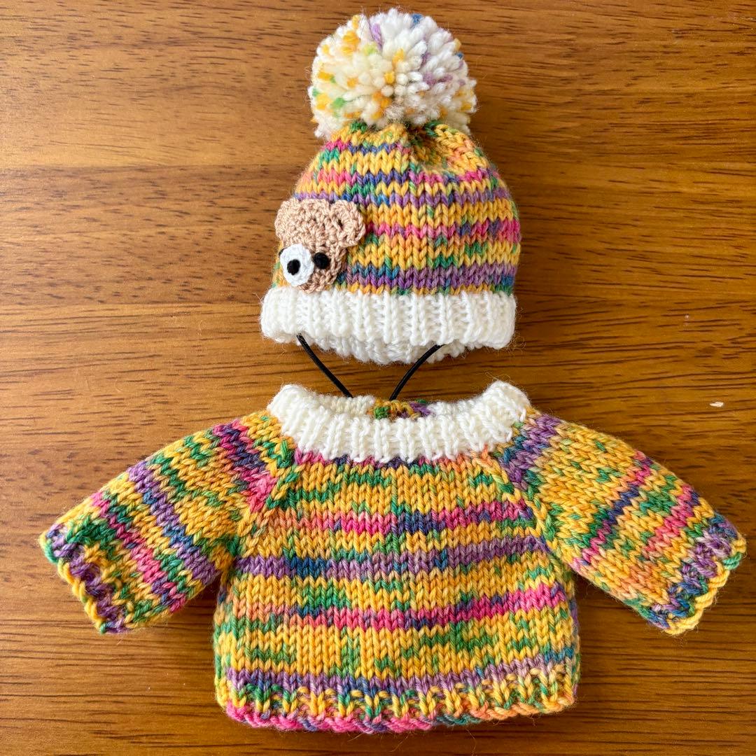 りお　くまさん付きセーターとニット帽＊くまさん付きキャップ＊くま耳帽子