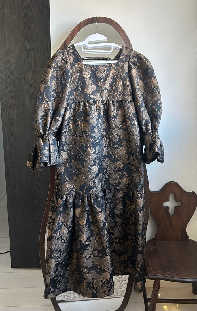 【Acka】jacquard volume dress