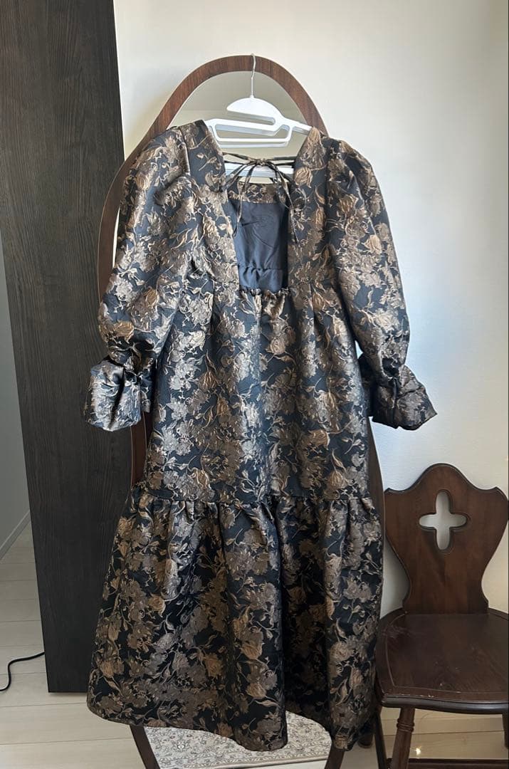 【Acka】jacquard volume dress