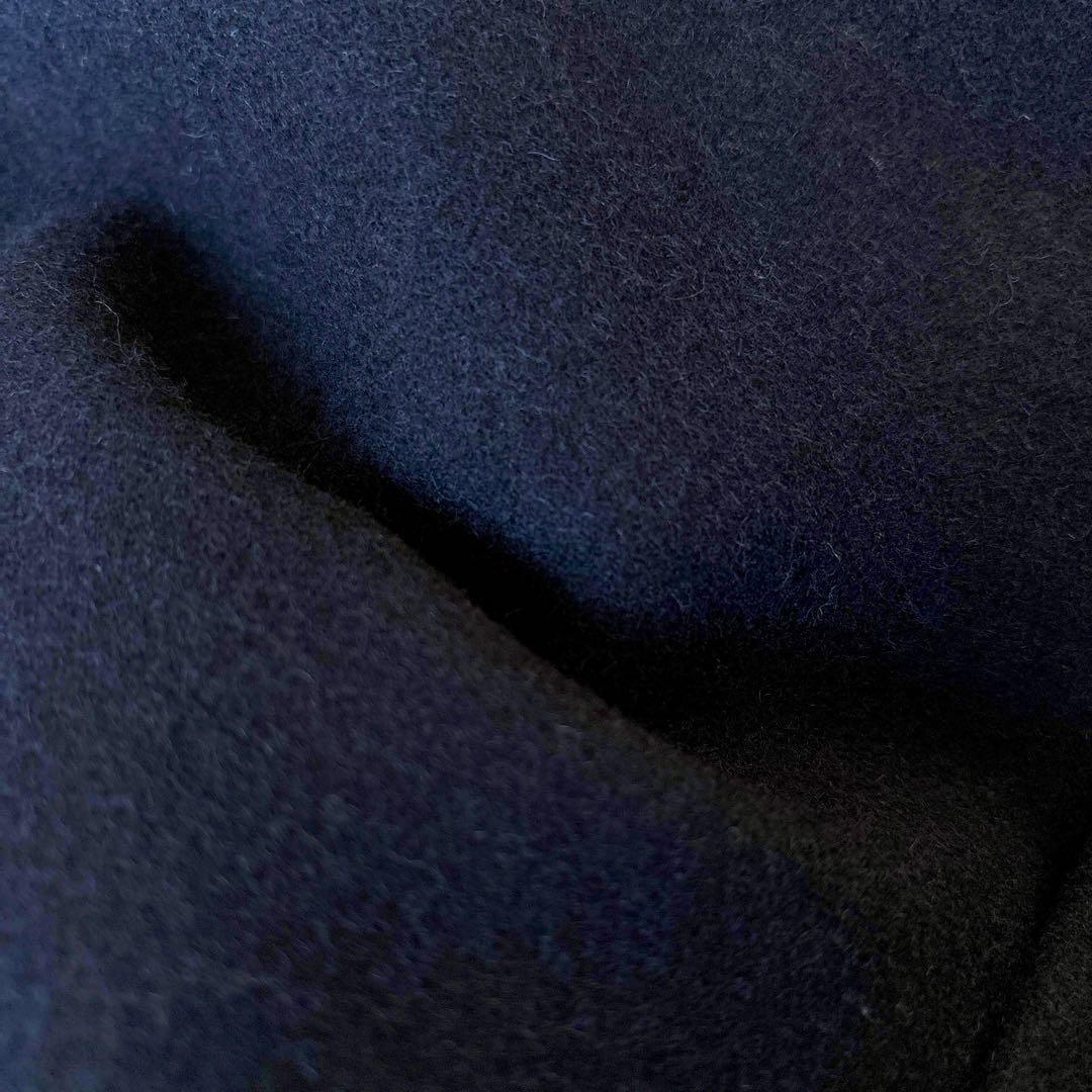 ソフィードール ウールメルトン オーバーサイズ 比翼 リバーコート ネイビー