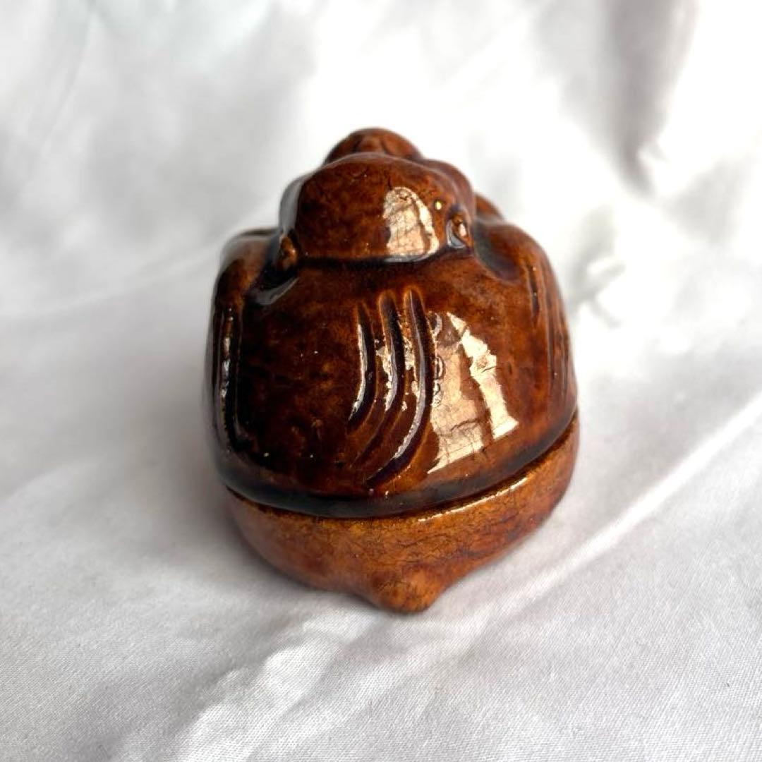 陶器製猿の香合　桐箱付