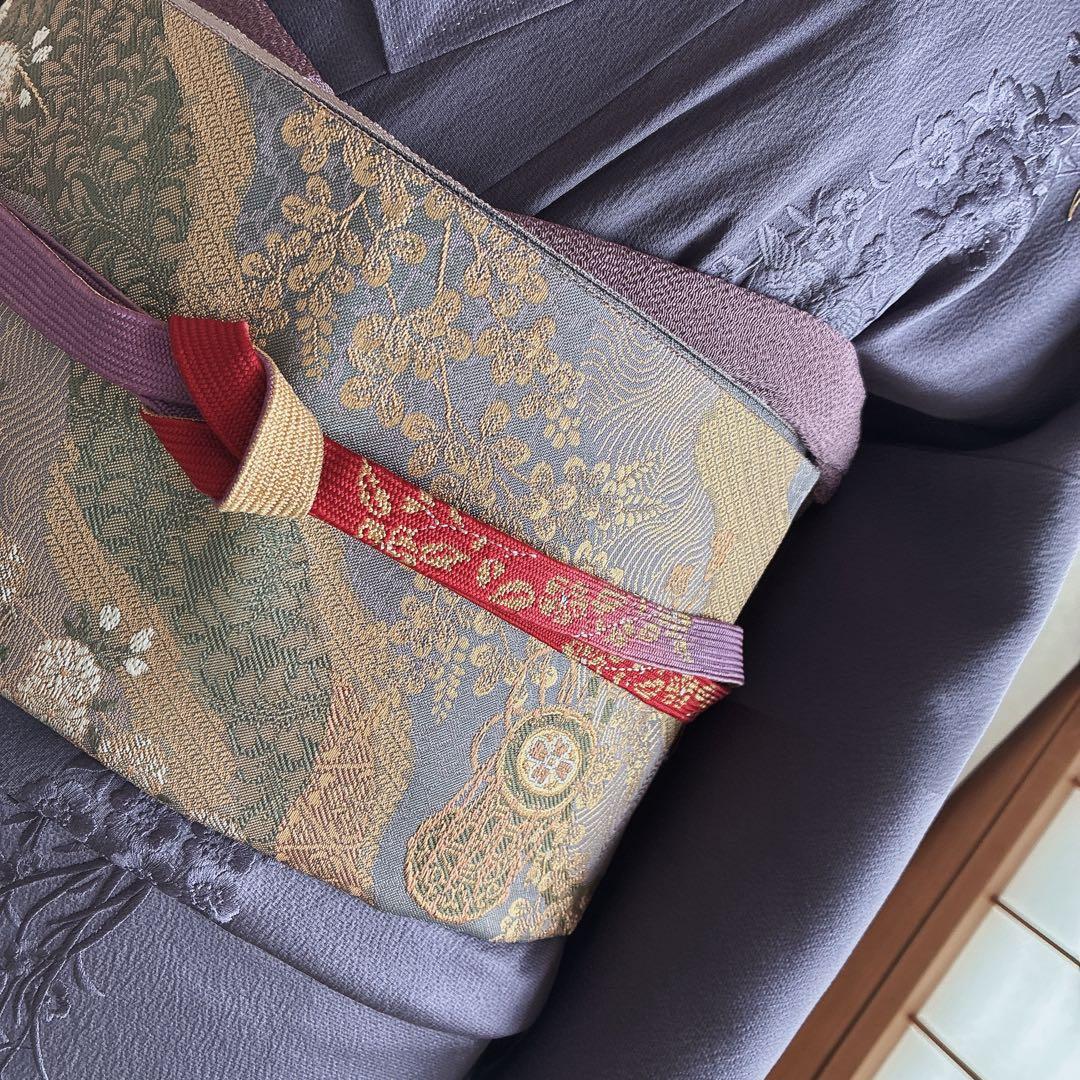 〈着物のみ〉付け下げ　フルセット　着物　正絹　鳳凰　凛と紫　訪問着　G9