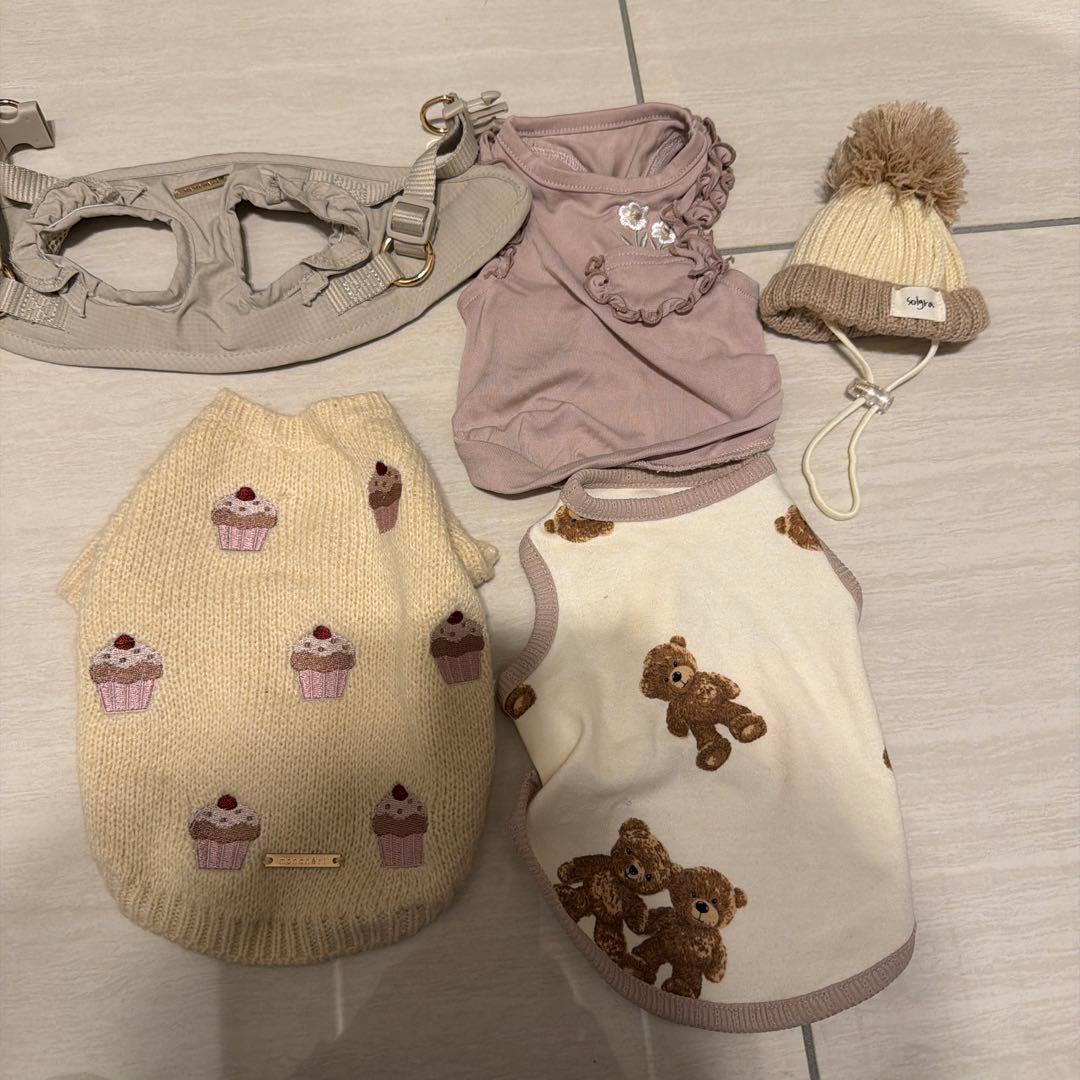 犬服 Sサイズ 女の子 まとめ売り monchéri ニット ハーネス 帽子