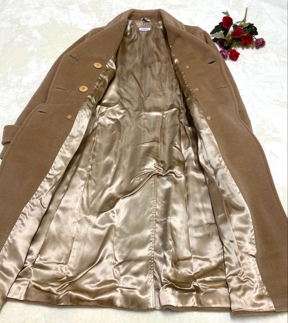 【MAX&Co 】カシミヤ混　ロングコートベージュ ダブルブレスト