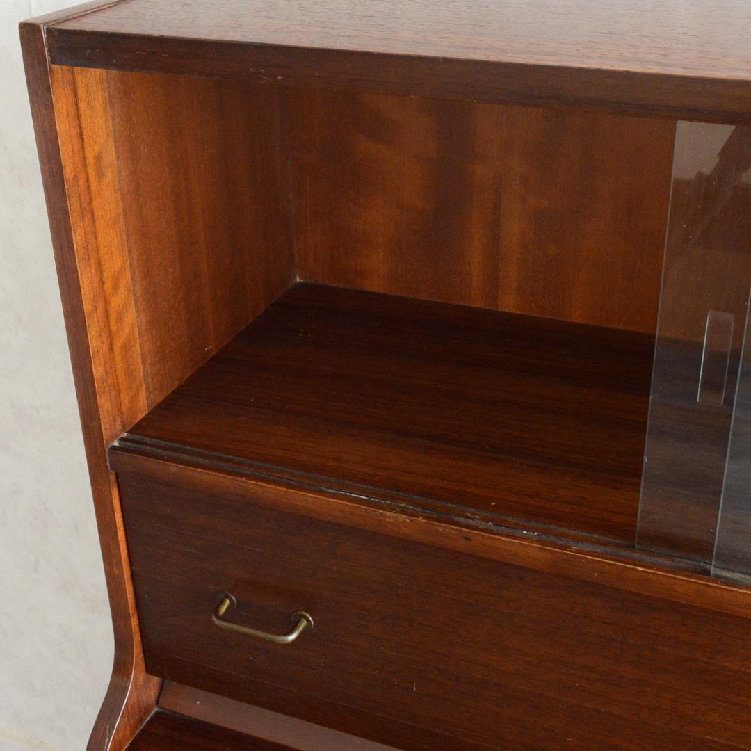 イギリス ヴィンテージ Beautility ガラスキャビネット ビューロー付