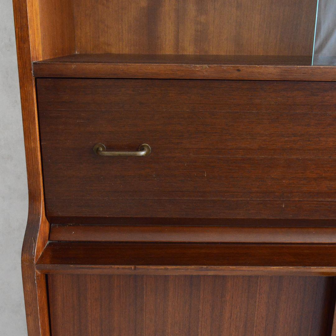 イギリス ヴィンテージ Beautility ガラスキャビネット ビューロー付