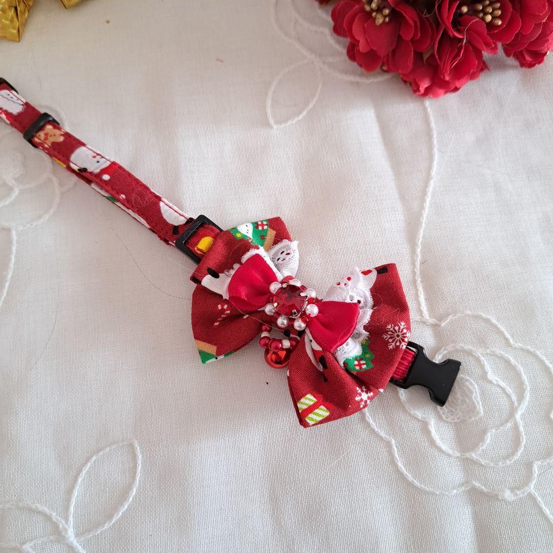 クリスマスシリーズ(赤シマエナガ)わんちゃん猫ちゃん用首輪