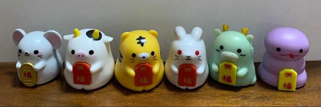 サトウの鏡餅マスコット　子丑寅卯辰巳6体