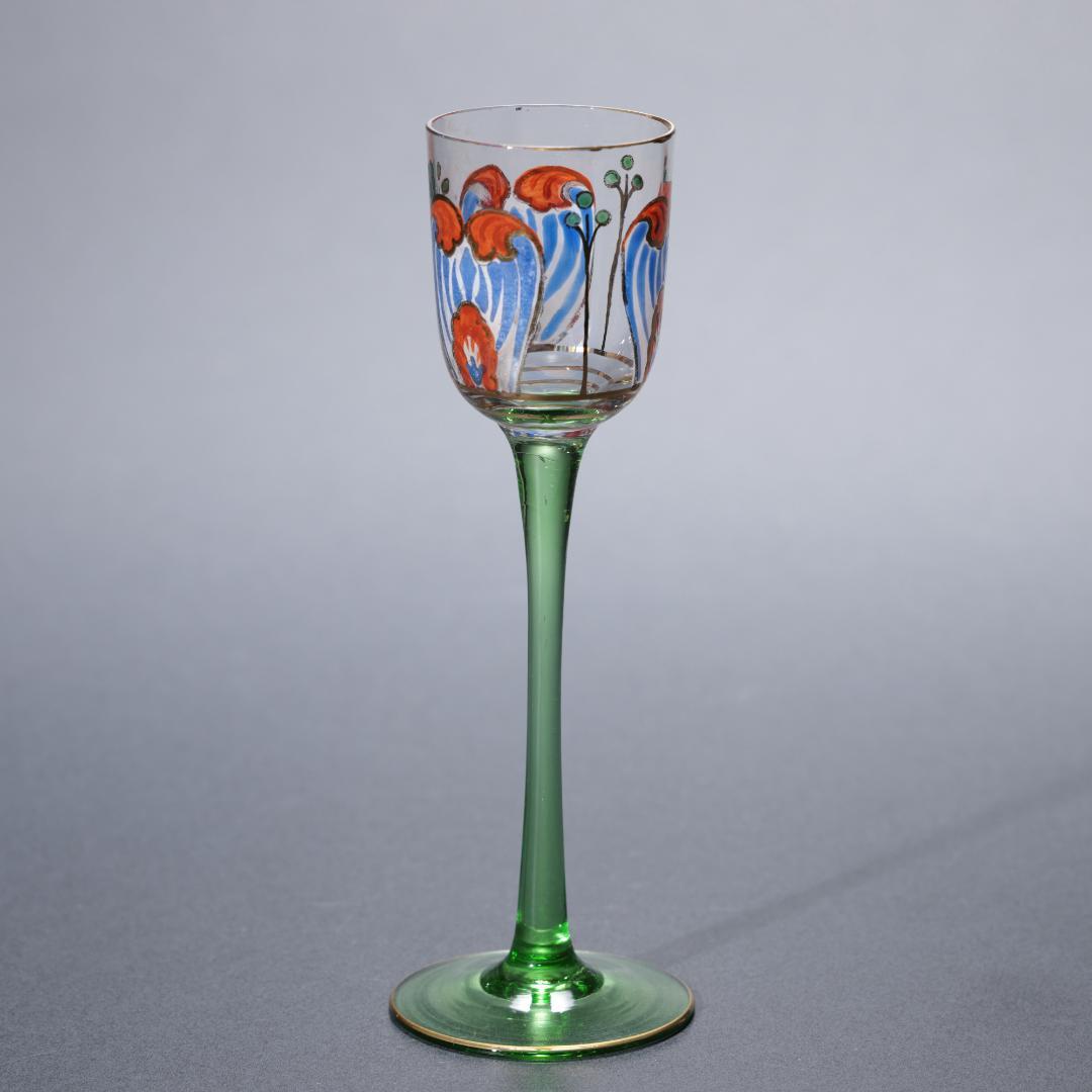 【美品】アンティークグラス　リキュール　花　オブジェ　R1344ダI