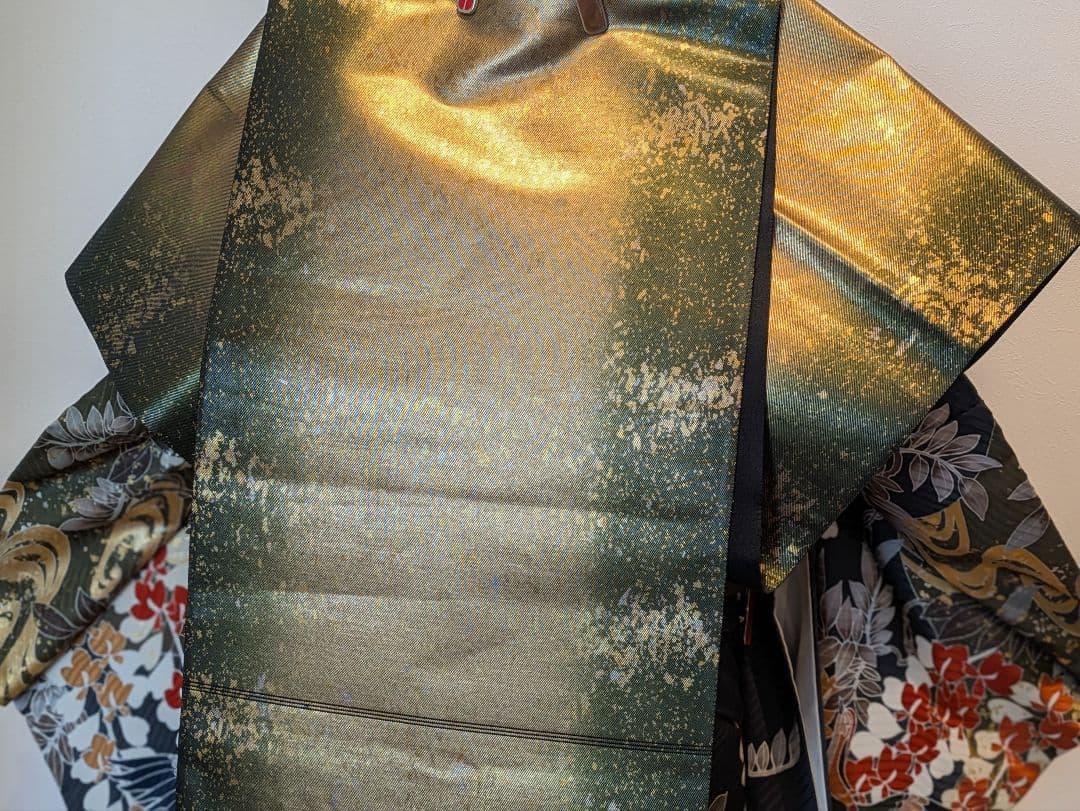 振袖フルセット 身丈158裄66.5 黒 グレー 金彩 逸品 成人式