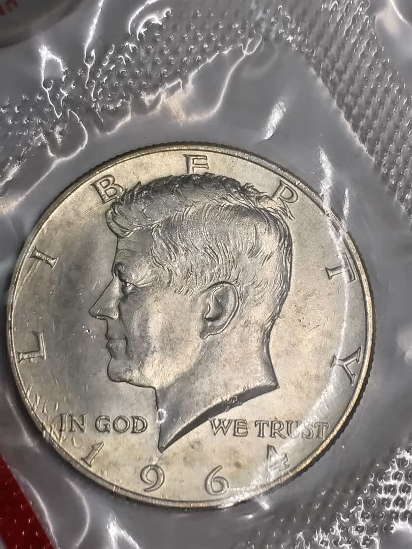 pn448 エラー銀貨 1964年D. アメリカ合衆国 ５種セット 50Cエラー