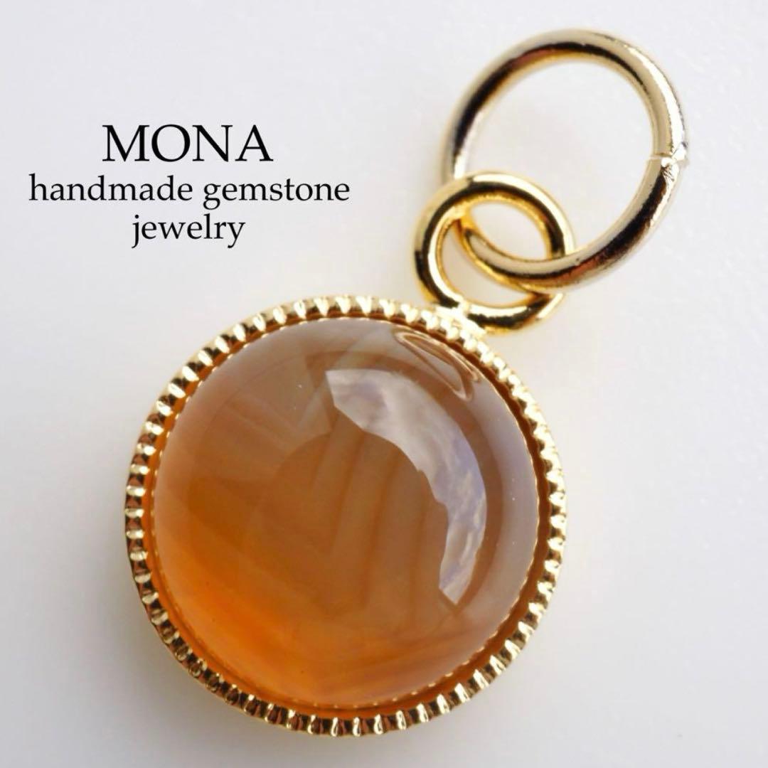 【blue.ks】No.3 天然淡水パール×瑪瑙のデザインネックレストップ