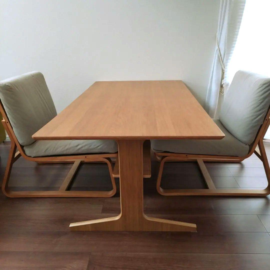 無印良品 リビングでもダイニングでもつかえるテーブル＋ソファチェア2脚セット