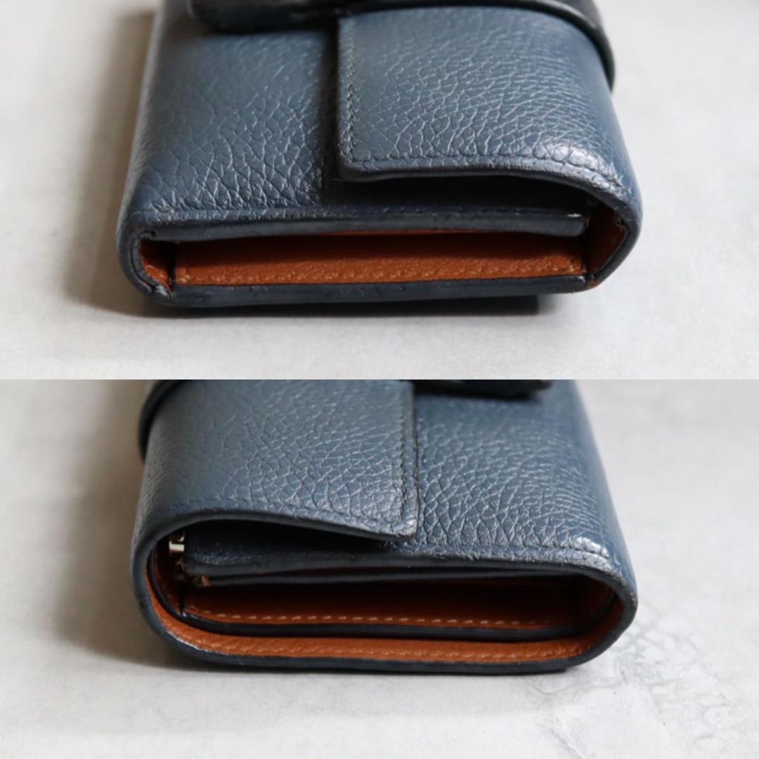 LOEWE ロエベ / スモールバーティカルウォレット 三つ折り財布 ネイビー