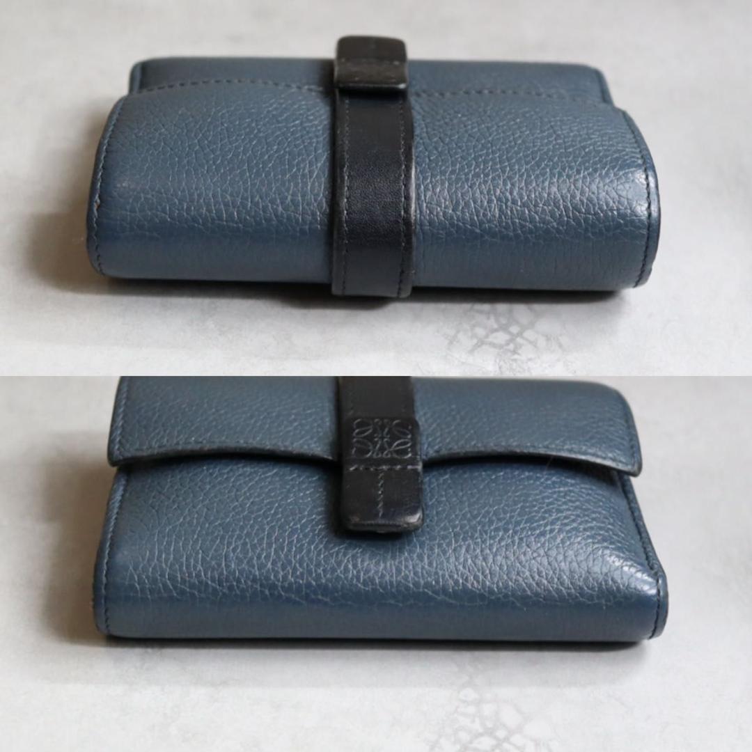 LOEWE ロエベ / スモールバーティカルウォレット 三つ折り財布 ネイビー