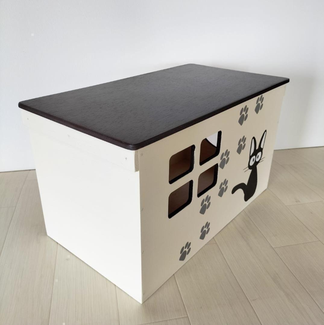 31《キャットハウス》ハンドメイド 猫 小屋 木箱 りんご箱 ペットハウス