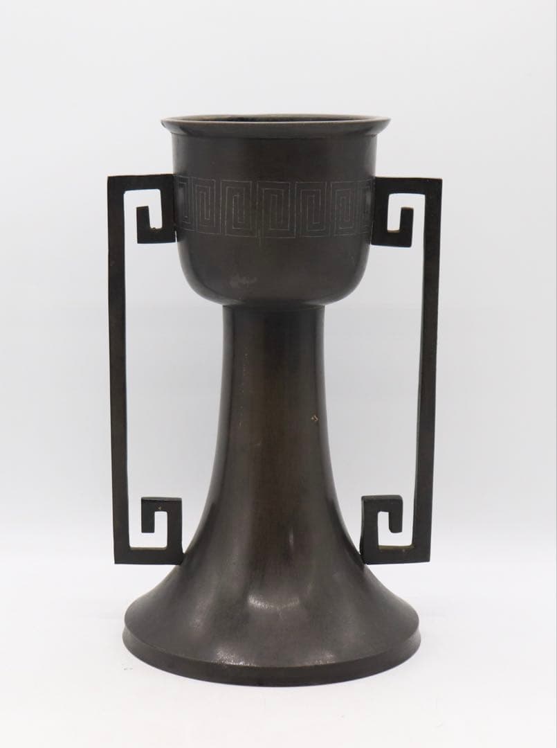 象嵌　銅製　花器　送料込み250714