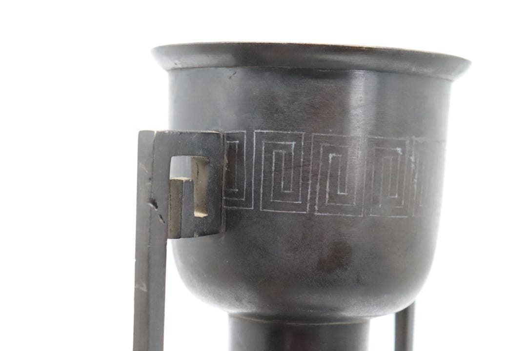 象嵌　銅製　花器　送料込み250714