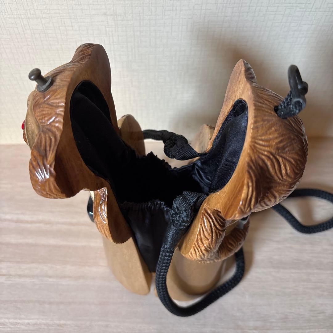 ティミーウッズ　木製　熊夫人のショルダーバッグ　ヴィンテージ　パーティバック