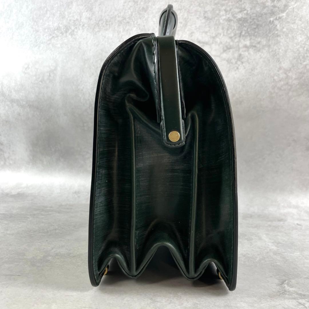 極美品✨ ココマイスター ミニダレスバッグ ブライドルレザー チャーム グリーン