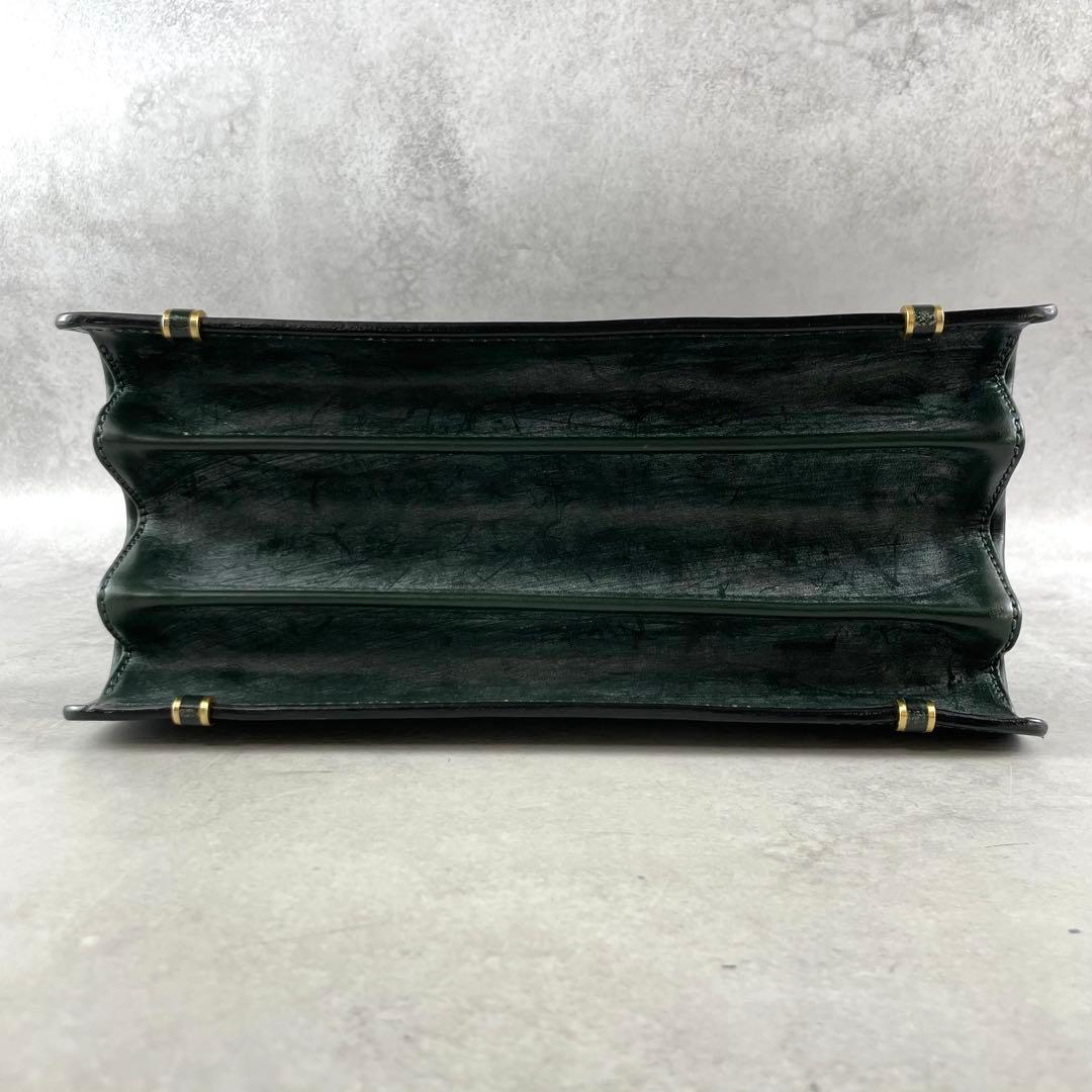 極美品✨ ココマイスター ミニダレスバッグ ブライドルレザー チャーム グリーン