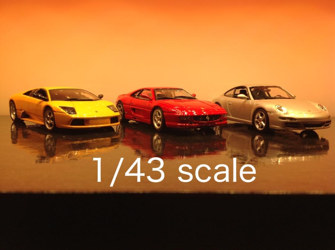 朝→昼→夕→夜　光センサー自動点灯付き ジオラマ ショーケース ミニカー 模型