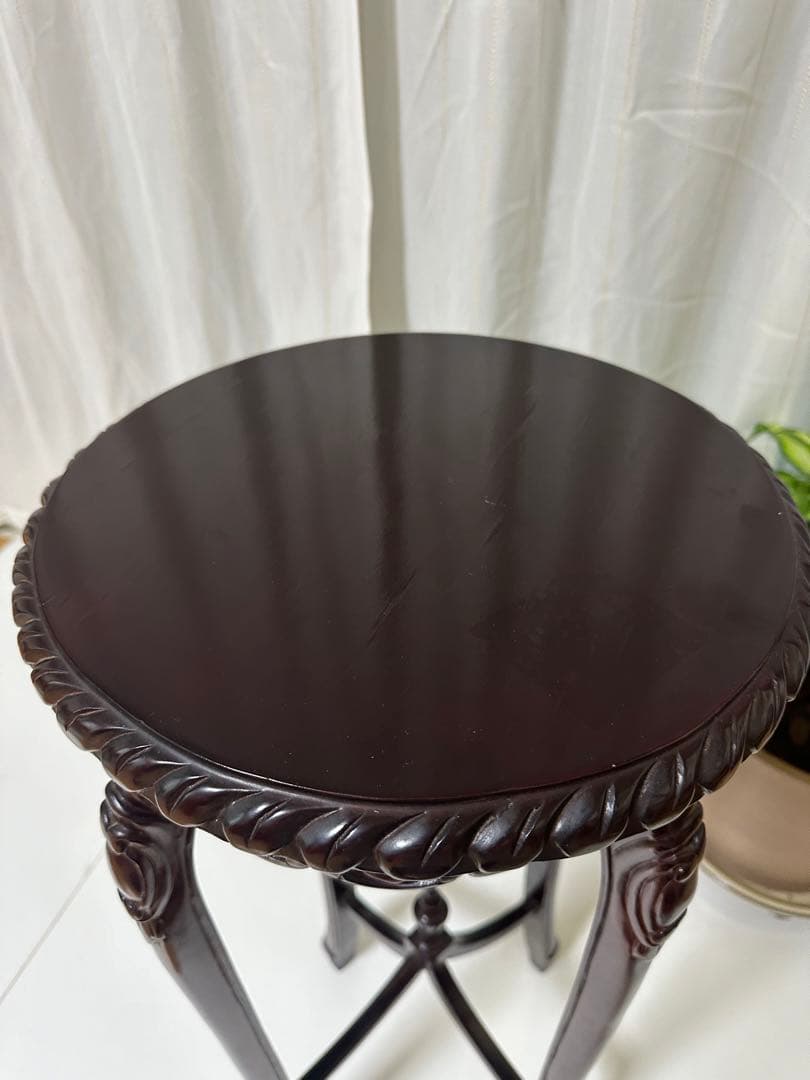 アンティーク調 クラシック ヨーロッパ家具 花台 サイドテーブル 猫足