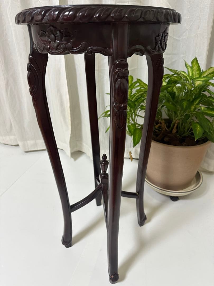 アンティーク調 クラシック ヨーロッパ家具 花台 サイドテーブル 猫足