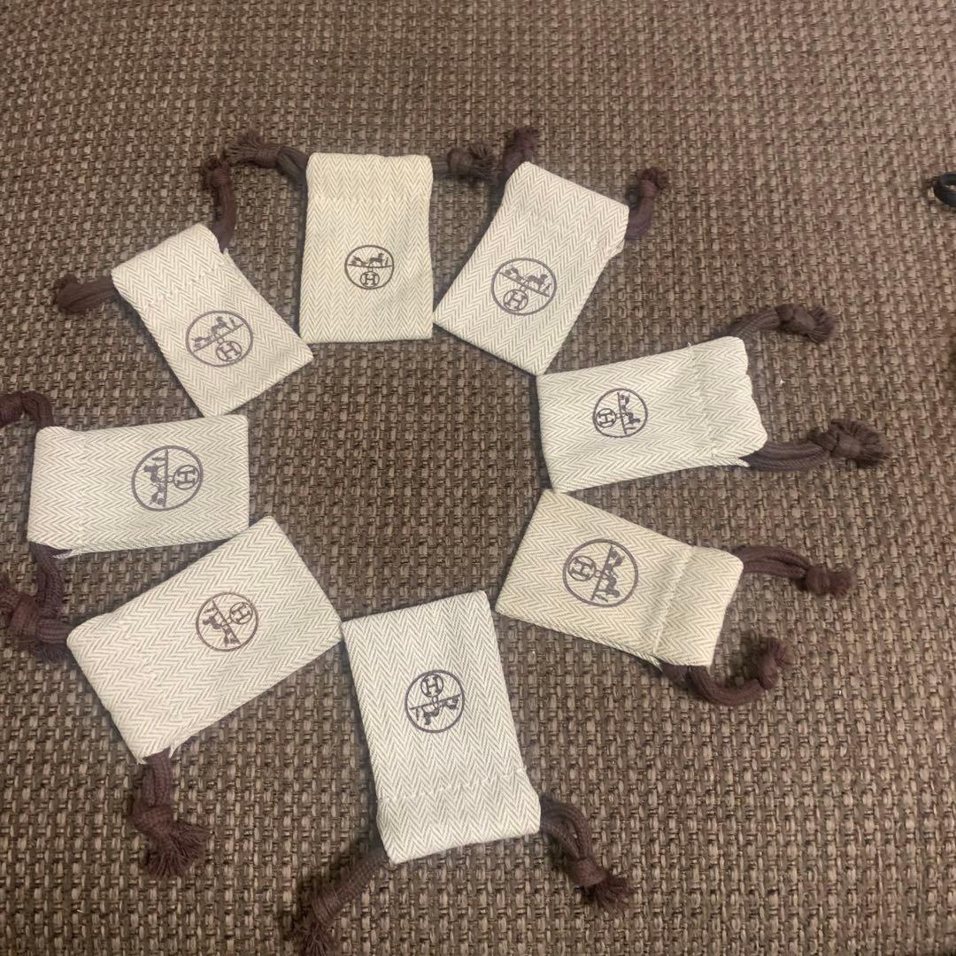 エルメス　ミニミニ巾着保存袋アクセサリー入れ（4.5x7.5cm )8枚セット