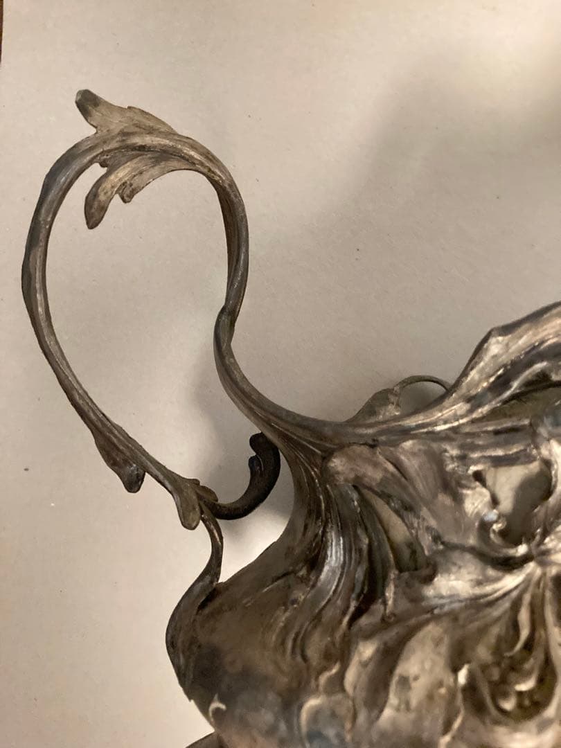 アールヌーボー　ピューター　ジャルディニエール