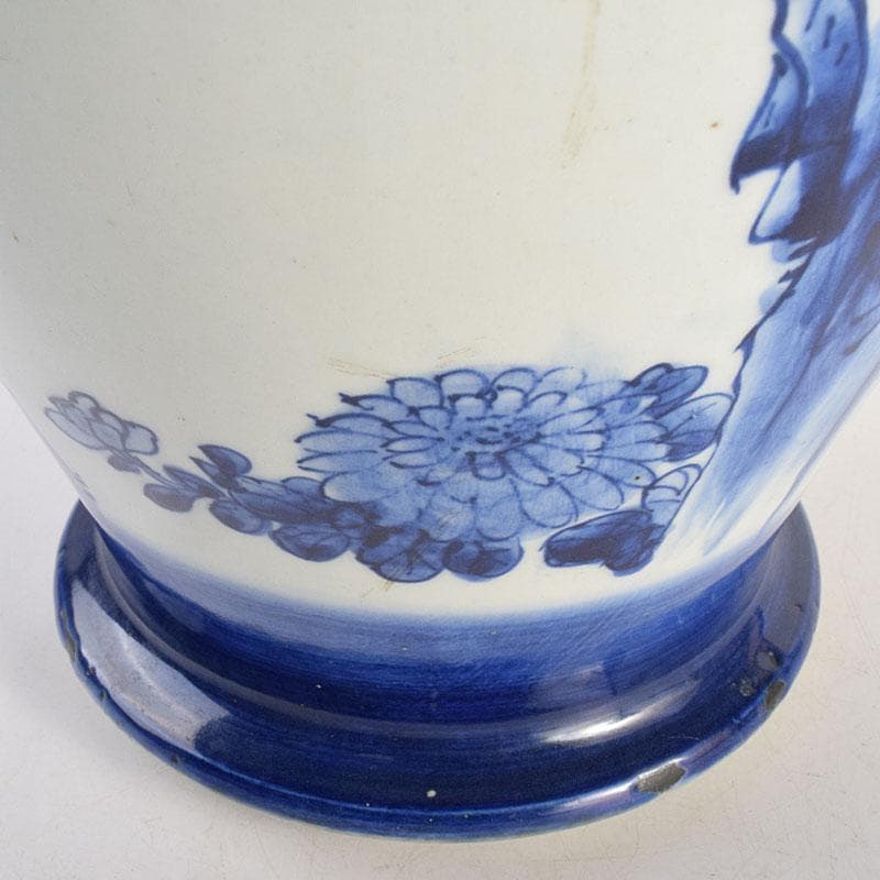 瀬戸焼　古瀬戸　染付花鳥文広口瓶　花瓶　高さ約54cm　M　R8797H