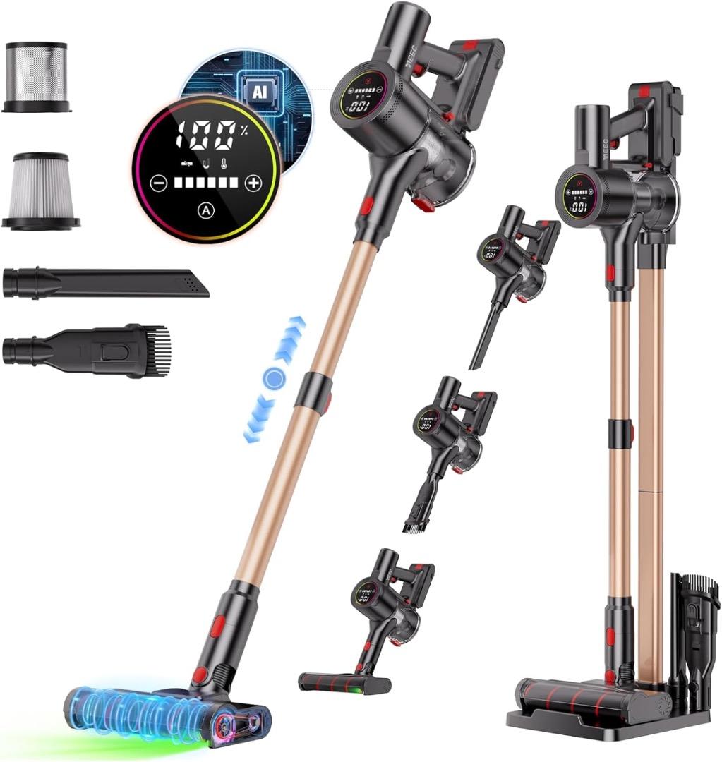 掃除機 コードレス モーター自走式 80Kpa超強力吸引 軽量 サイクロン式