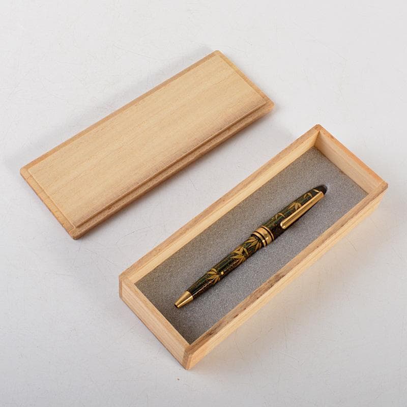 箔飾　高級　蒔絵竹笹文　ボールペン　木箱付　V　6023