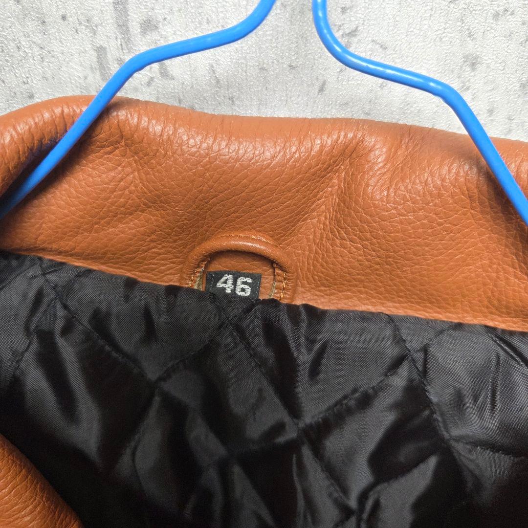 ブラウン レザー シングルライダースジャケット 本革