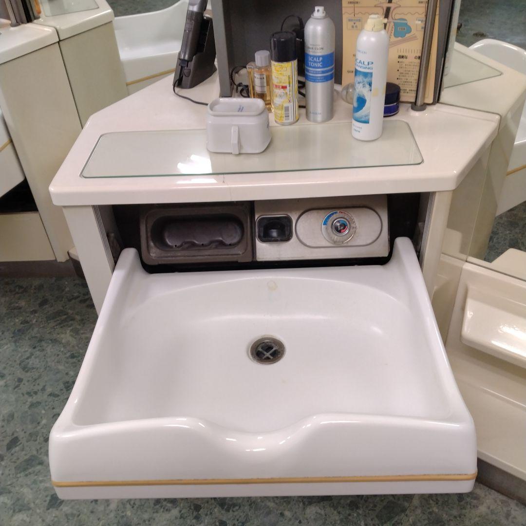 【理容】鏡台、洗面台 　✕3セット