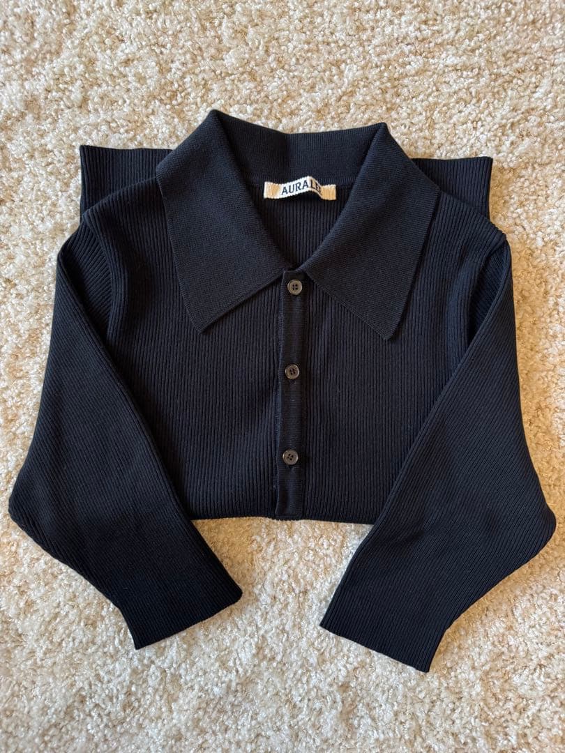 AURALEE ＧＩＺＡ　ＨＩＧＨ　ＧＡＵＧＥ　ＲＩＢ　ＫＮＩＴ　ＰＯＬＯ