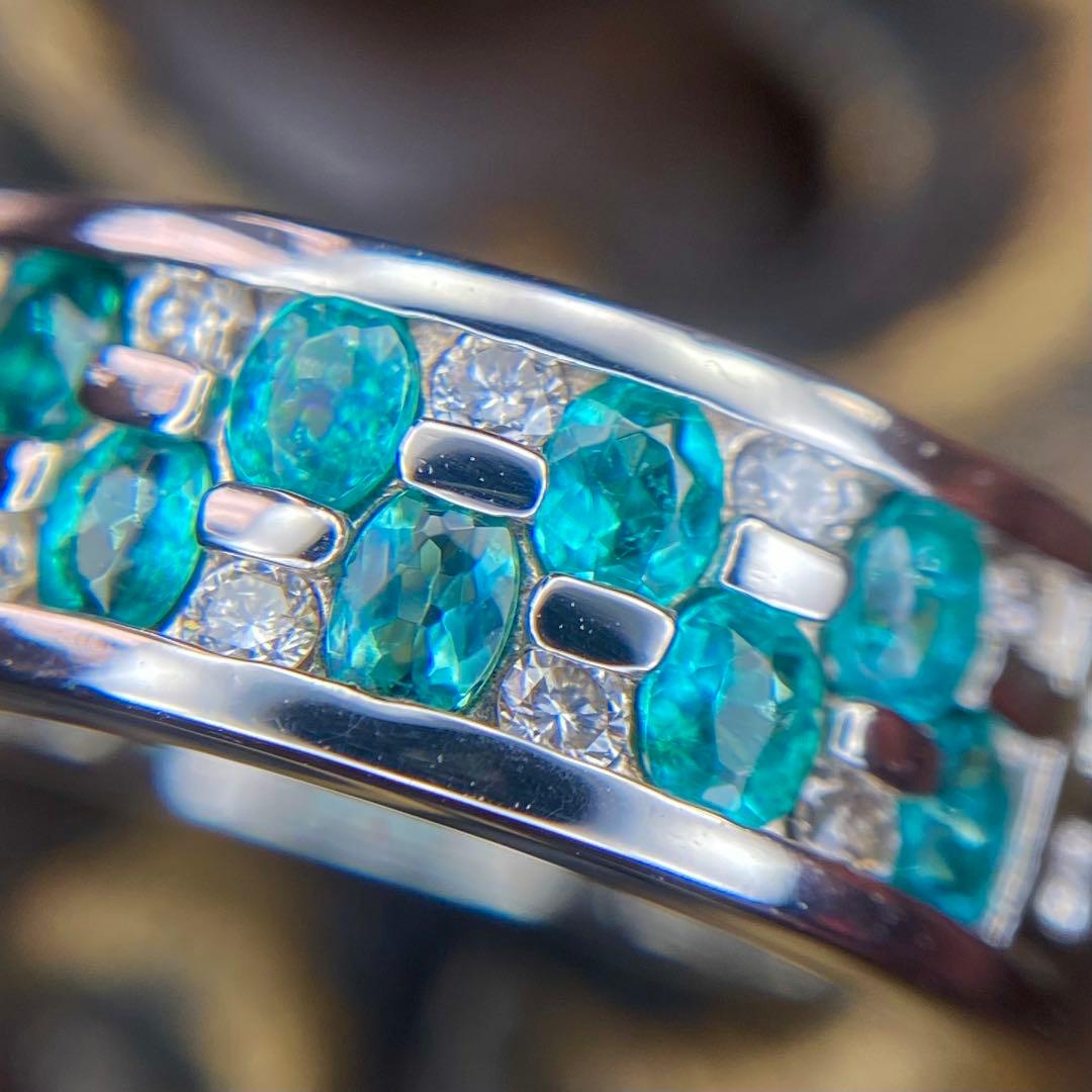 『専用です』天然パライバトルマリン ダイヤモンド 計0.67ct 中宝研ブラジル