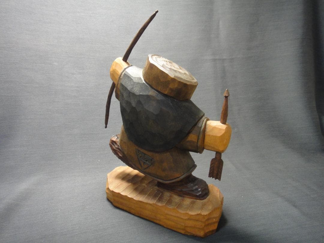 川上 哲 （さとる）作　アイヌ コロポックル 木彫り 彫刻　藤戸竹喜 に師事