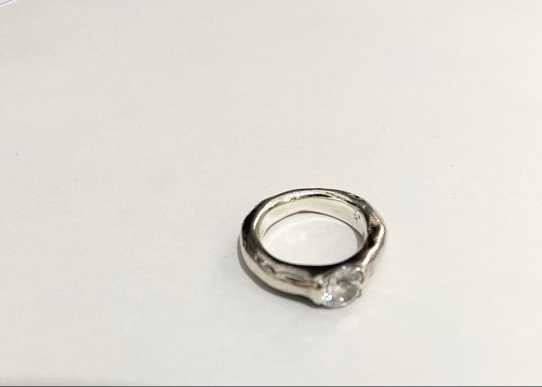 e.m. シルバー ジルコニア ピンキーリング 3号