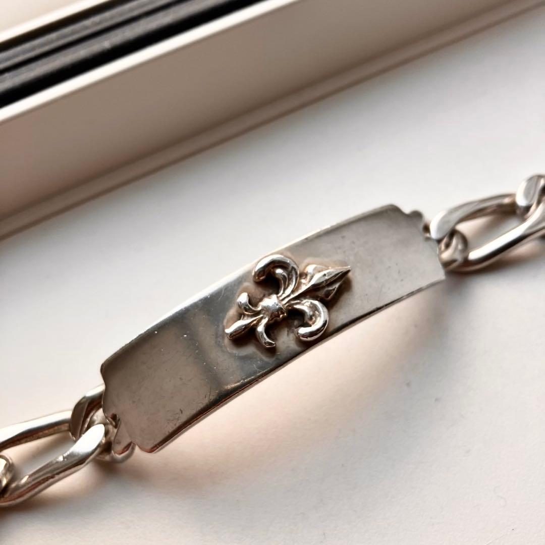 80.74g MEXICO 百合 フィガロ シルバー925 IDブレスレット