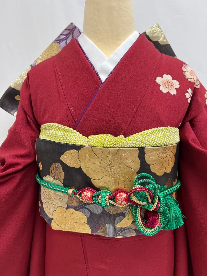 振り袖　フルセット　別誂長襦袢付　成人式　辻が花袋帯　金彩加工　刺繍入り　623