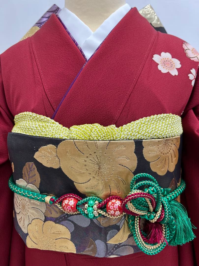 振り袖　フルセット　別誂長襦袢付　成人式　辻が花袋帯　金彩加工　刺繍入り　623