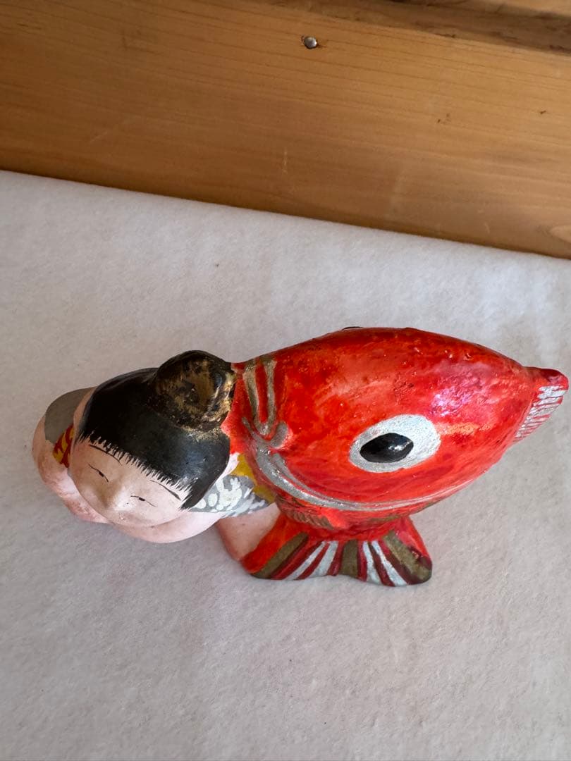 希少 中野土人形 奈良久雄 『鯛曳童子』郷土玩具 民藝 長野県