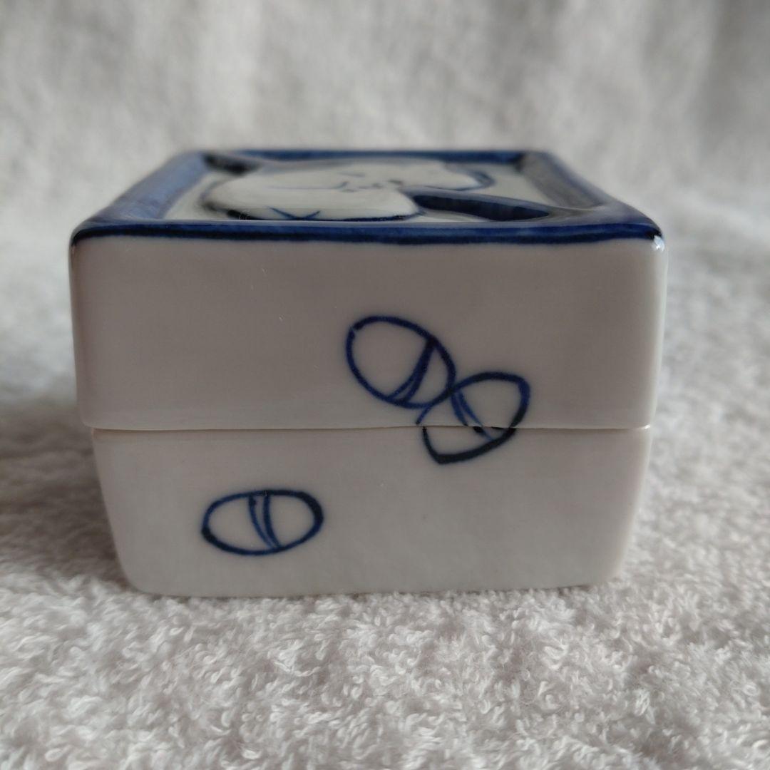 茶道具　福枡香合　京焼　清水焼　高野昭阿弥造　お福　鬼　豆　節分　共箱