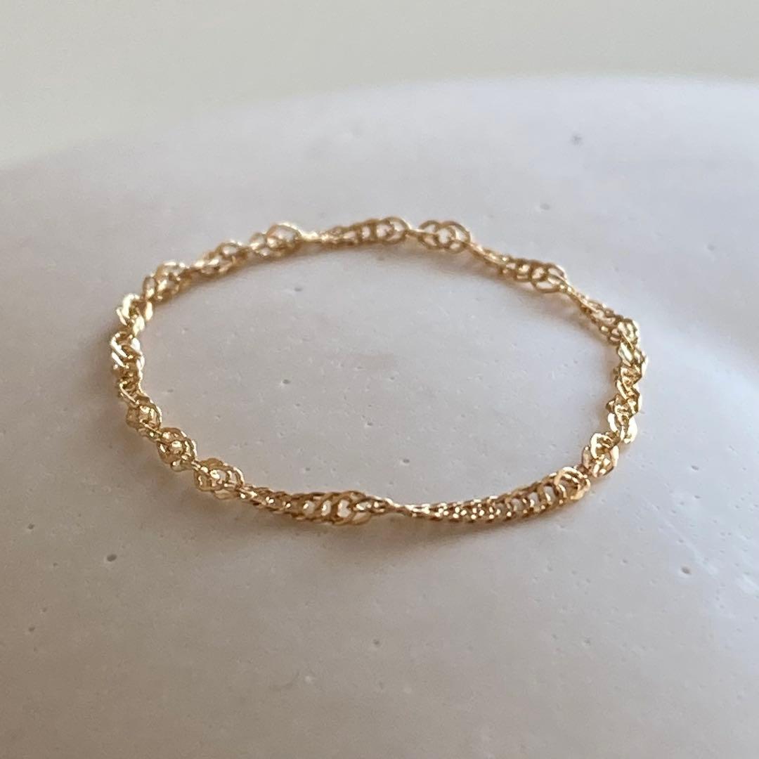 新品 18金 K18リング チェーンリング 16号 つけっぱなし 即日発送