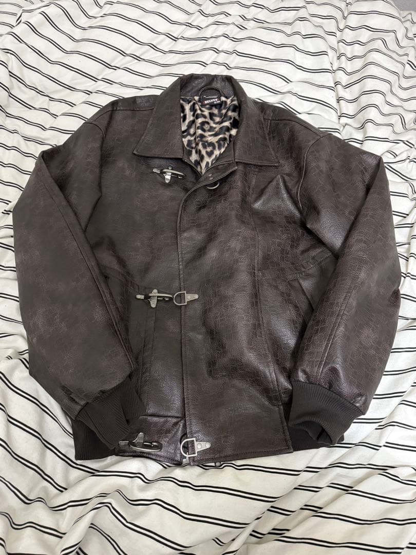 BELVET Leopard Lined Fireman Jacket Mサイズ